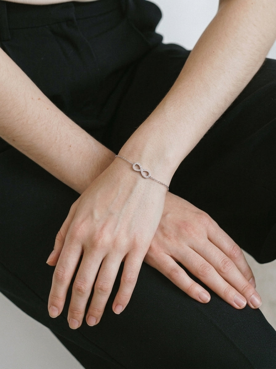 Maison Naïne Infinity Bracelet White CZ Rhodium
